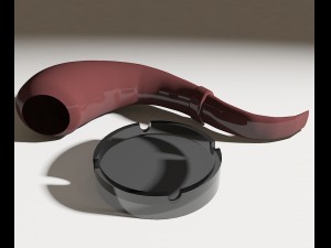 ashtray and tube Modelo 3D