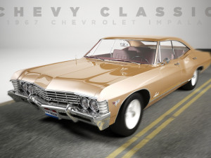 chevrolet impala 1967 4 doors 3D Модель