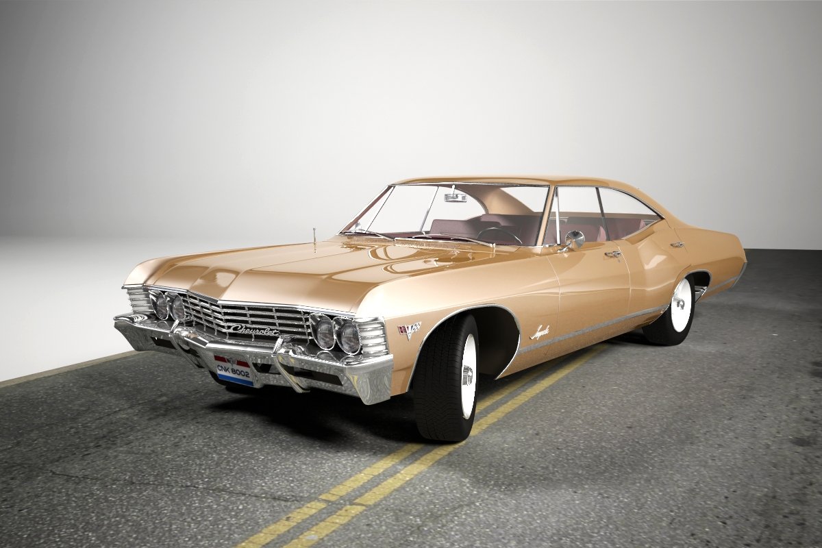 chevrolet impala 1967 4 doors 3D Модель in Классические 3DExport