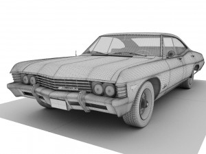 chevrolet impala 1967 4 doors 3D Model