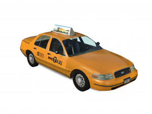 low-poly car nyc taxi 3D Model
