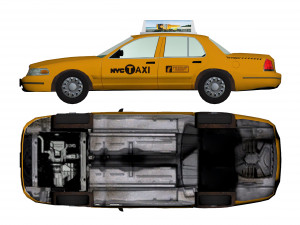 low-poly car nyc taxi 3D-Modell
