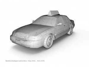 low-poly car nyc taxi 3D-Modell