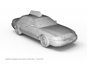 low-poly car nyc taxi 3D-Modell