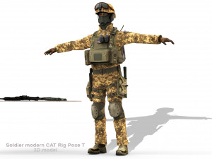 Soldier modern CAT Rigged Model 3D