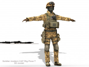 Soldier modern CAT Rigged Model 3D