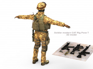Soldier modern CAT Rigged Model 3D