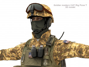 Soldier modern CAT Rigged Model 3D