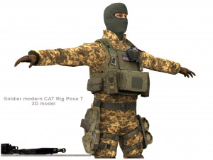 Soldier modern CAT Rigged Model 3D