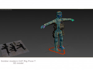 Soldier modern CAT Rigged Model 3D