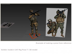 Soldier modern CAT Rigged Model 3D