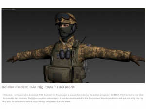 Soldier modern CAT Rigged Model 3D
