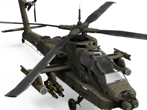 AH-64 Apache Helicopter 3D 模型