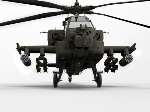 AH-64 Apache Helicopter 3D Model