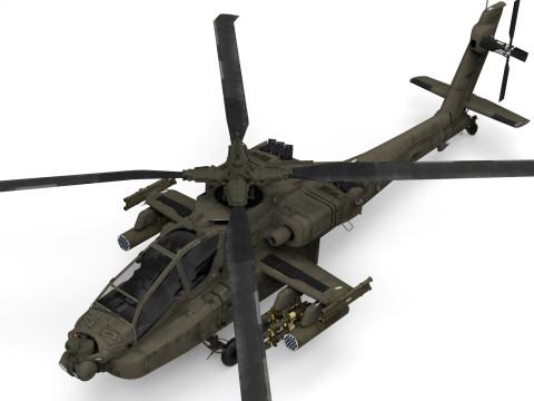 AH-64 Apache Helicopter 3D Model