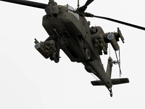 AH-64 Apache Helicopter 3D Model