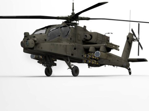 AH-64 Apache Helicopter 3D Model