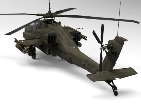 AH-64 Apache Helicopter 3D Model