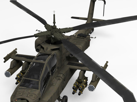 AH-64 Apache Helicopter 3D Model