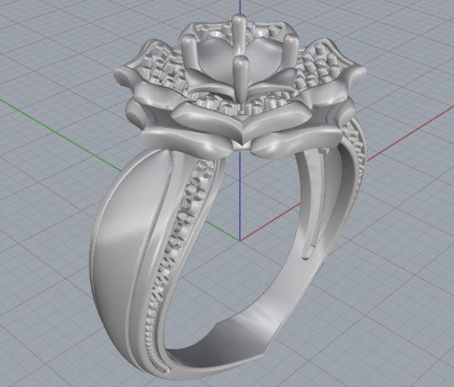 ring flower 3D Модель .c4d .max .obj .3ds .fbx .stl .blend 