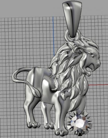 lion pendant 3D 模型 .c4d .max .obj .3ds .fbx .stl .blend