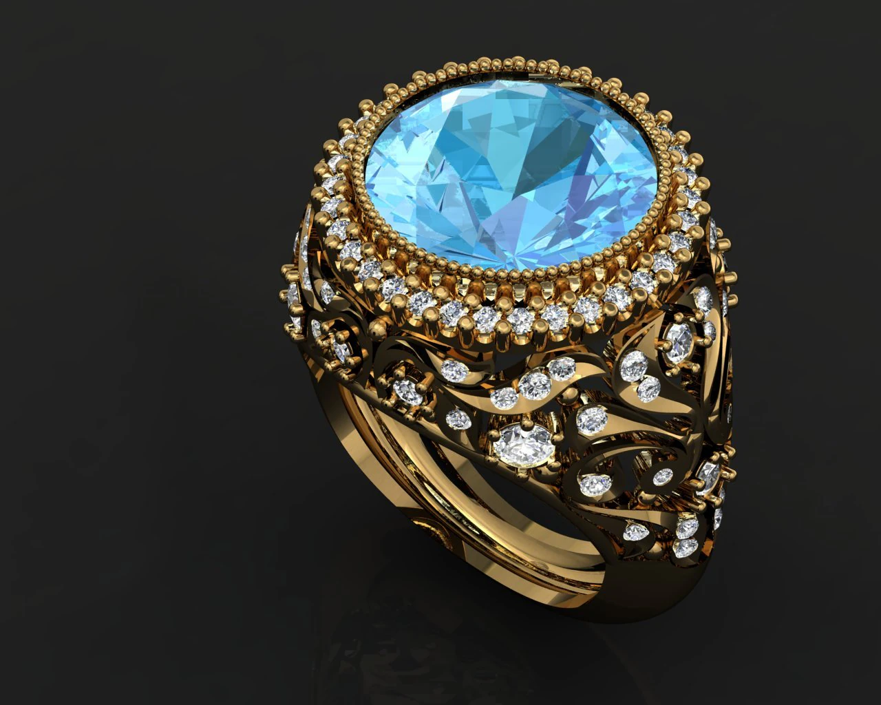 jewellery ring 3D Model .c4d .max .obj .3ds .fbx .stl .blend 