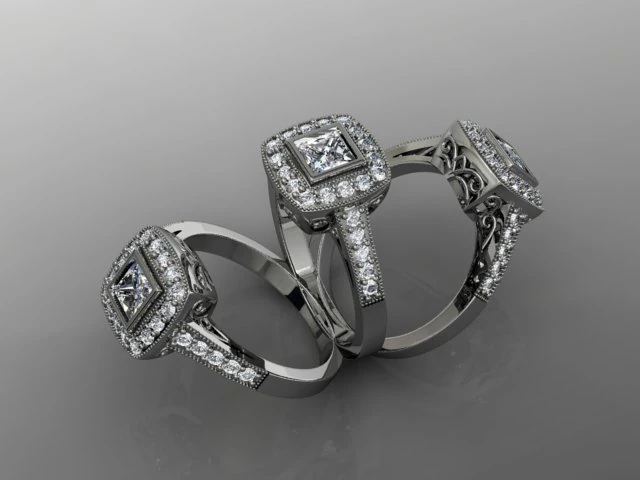 jewellery ring 3D Model .c4d .max .obj .3ds .fbx .stl .blend 