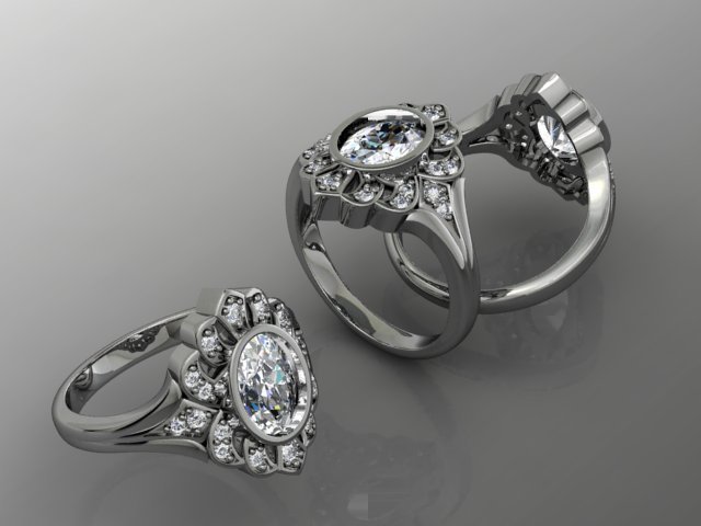 jewellery ring 3D Модель .c4d .max .obj .3ds .fbx .stl .blend 