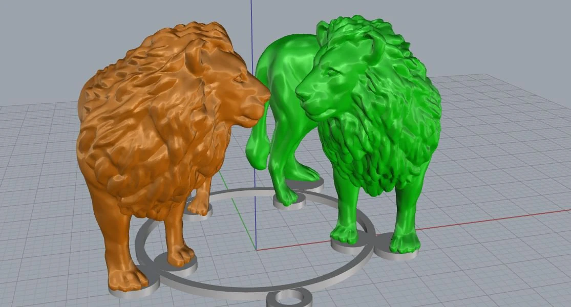 lion round 3D Model .c4d .max .obj .3ds .fbx .stl .blend 