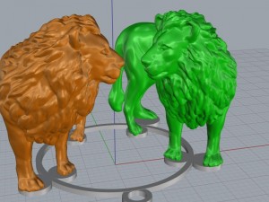 lion round 3D Model