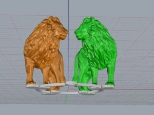 lion round 3D Model