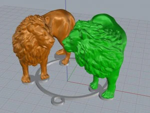lion round 3D Model