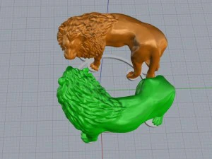 lion round 3D Model