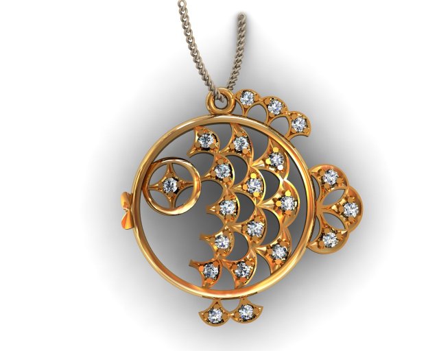 fish pendant 3D Print Model .c4d .max .obj .3ds .fbx .stl .blend