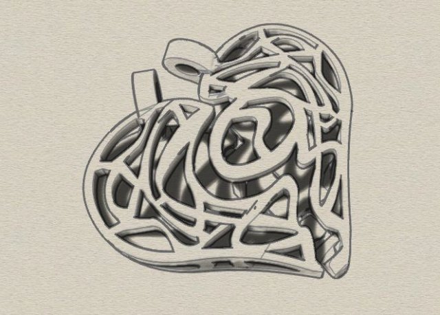 heart pendant free 3D प्रिंट मॉडल .c4d .max .obj .3ds .fbx .stl .blend 