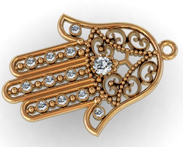 hand pendant hamsa Modèles 3D en vedette .c4d .max .obj .3ds .fbx .stl .blend 