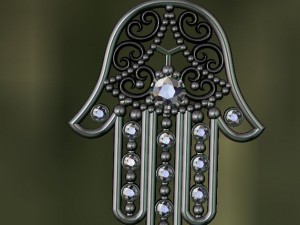 hand pendant hamsa Modèles 3D en vedette