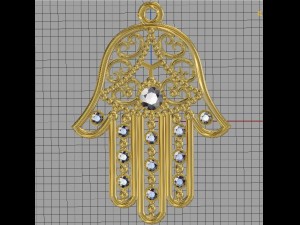 hand pendant hamsa Modèles 3D en vedette