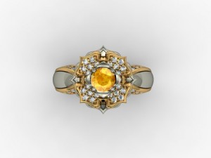 jewellery ring with flower Modèles 3D en vedette
