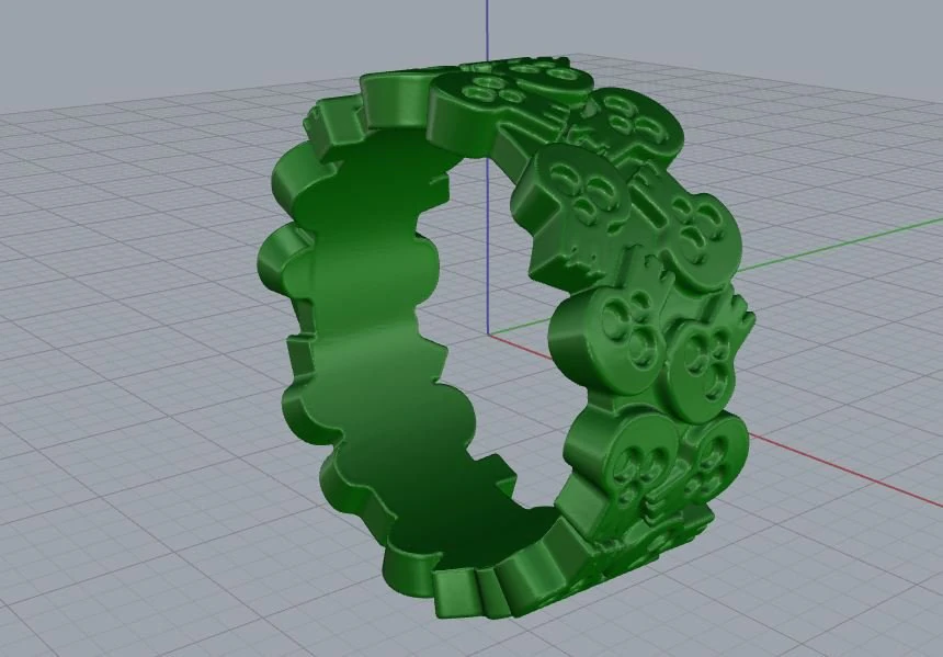 jewellery ring skull 3D Print Model .c4d .max .obj .3ds .fbx .stl .blend