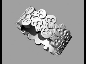 jewellery ring skull 3Dプリントモデル