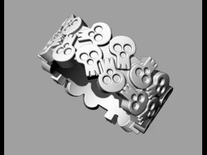 jewellery ring skull 3D Print Model