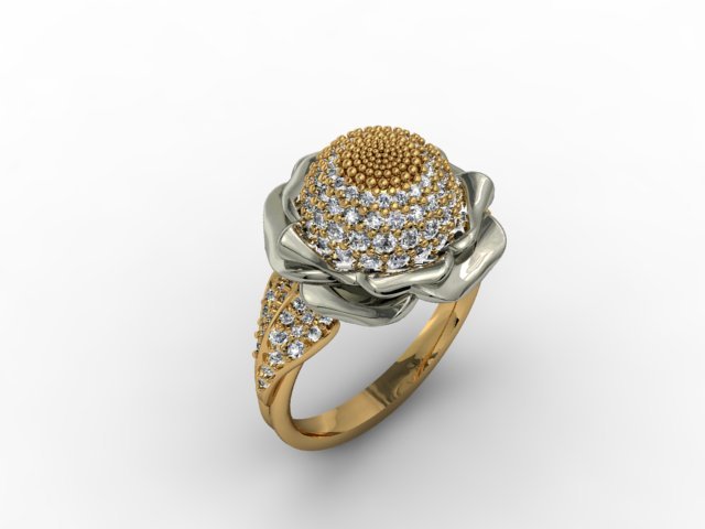ring jewel flower 3D Print Model .c4d .max .obj .3ds .fbx .stl .blend 