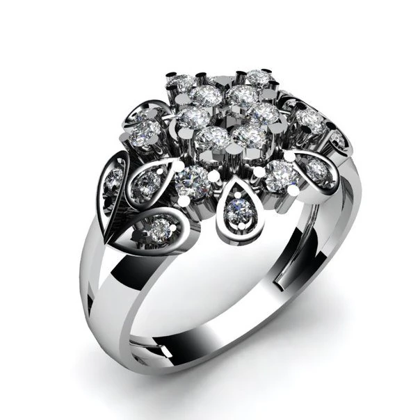 jewellery flower ring 3D Print Model .c4d .max .obj .3ds .fbx .stl .blend 