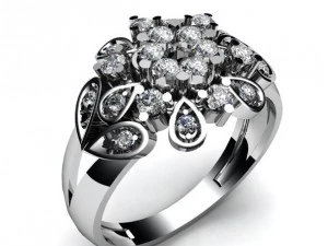 Schmuck-Blumenring 3D Druckmodell