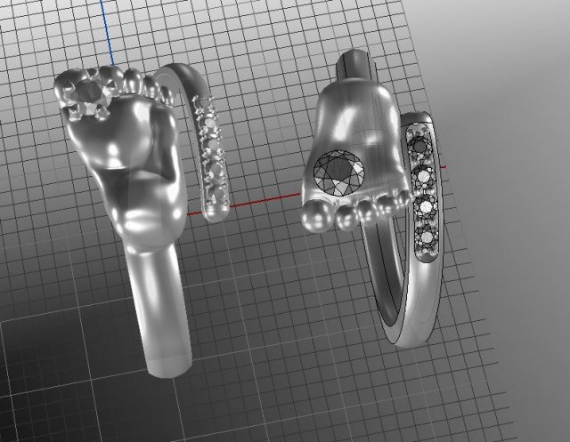 jewellery ring foot 3D Print Model .c4d .max .obj .3ds .fbx .stl .blend 
