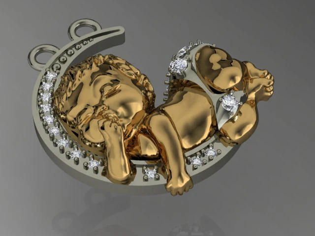 baby pendant 3D Print Model .c4d .max .obj .3ds .fbx .stl .blend 