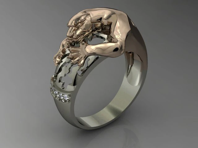 panthera ring 3D Print Model .c4d .max .obj .3ds .fbx .stl .blend
