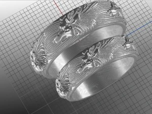 jewellery ring wolf 3D Print Model