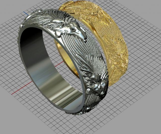 jewellery ring wolf 3D Baskı Modeli .c4d .max .obj .3ds .fbx .stl .blend 